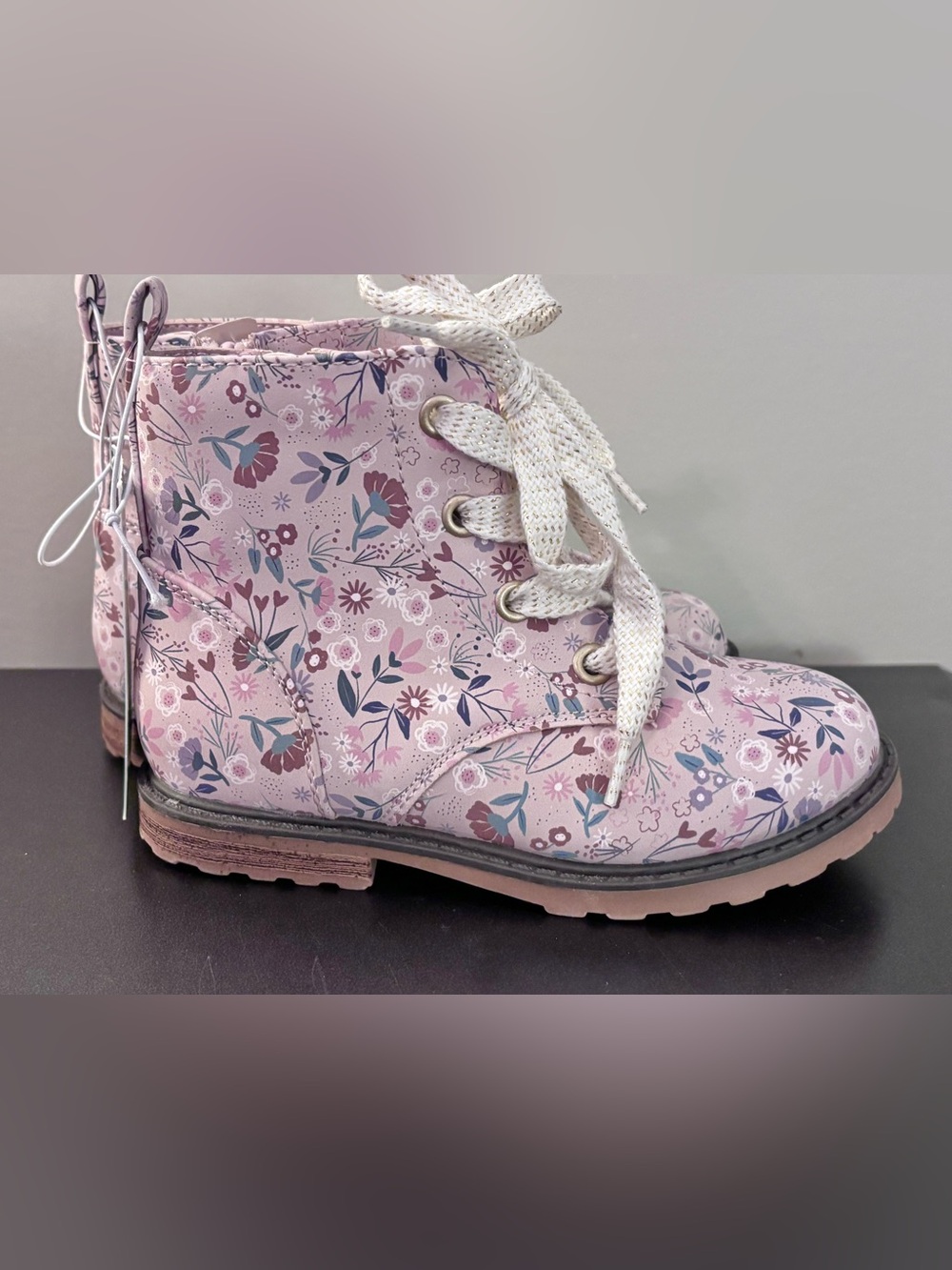 NWT Cat & Jack Giovanna Pink Floral Boots size 10